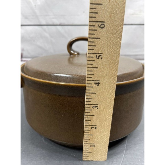 Mid Century 2 Qt Handled Brown Round Covered Casserole Georges Briard with Lid - Picture 11 of 12